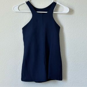 Athleta Racer Back Open Tank Top Active Built In Bra Blue Women's Size XS